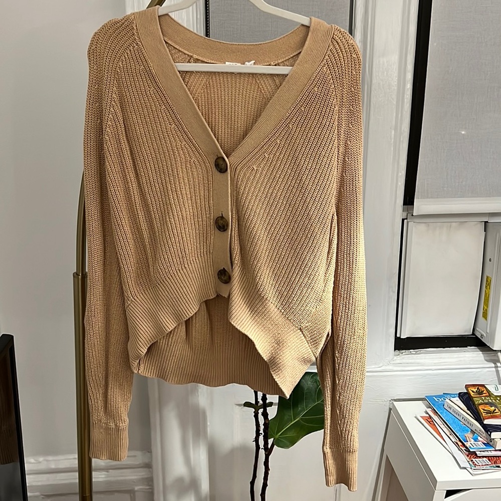 Tan Button Cardigan